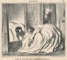 Studie der Reverenz für den Quadrille der Lanzenreiter