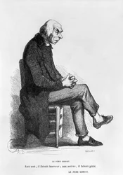 Vater Goriot, Illustration aus „Le Père Goriot“ von Honoré de Balzac (1799-1850), gestochen von A. Baulant (tätig 1840-50)
