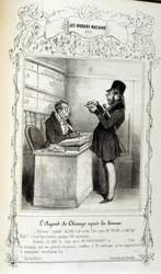 Illustration über Ideen und Legenden von Philipon, unter dem Titel Les Cent und Robert Macaire
