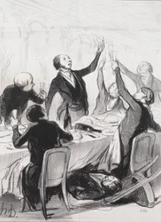 Die Philanthropen des Tages, Platte 8: Ein 43. Toast...an die Temperance Society, 1844