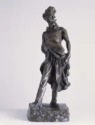 Der Ratapoil, ein politischer Karikaturist, der den Totengräber der Republik darstellt (Bronzeskulptur von Honore Daumier)