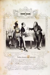 Illustrationen über Ideen und Legenden von Philipon unter dem Titel Les Cent und Robert Macaire