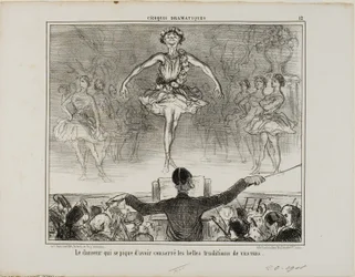 Eine Tänzerin, die behauptet, die große Tradition von VESTRI bewahrt zu haben, Platte 12 aus Croquis Dramatiques