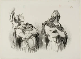 Achilles und Agamemnon. Achilles: „- Und was kümmert mich dein Troja!,“ Platte eins aus Physionomies Tragiques