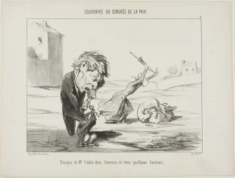 Anhänger von Herrn Cobden, die ihre friedlichen Funktionen ausüben, Tafel 5 aus Souvenirs Du Congres De La Paix