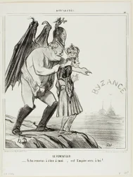 Der Versucher. „- Wenn du einwilligst, mir zu gehören... wird dieses Reich dein sein,“ Platte 40 aus Actualités