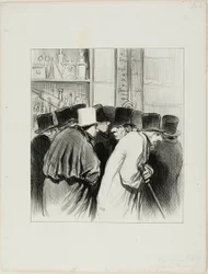 "Das Thermometer des Ingenieurs Chevalier hatte recht... bei 10 Grad haben sich die großen Flüsse sowie die Nasen erkältet... stellen Sie sich vor, dass es drei Wochen dauern könnte, bis meine Nase auftaut!...," Platte 5 aus Paris L