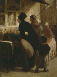 Vor dem Laden des Druckverkäufers, ca. 1860-1863
