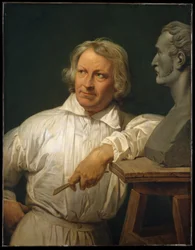 Bertel Thorvaldsen (1768-1844) mit der Büste von Horace Vernet