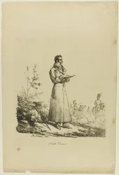 Porträt von Carle Vernet, stehend und zeichnend