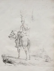 Sammlung lithografischer Versuche: Der Lanzenträger auf Wache
