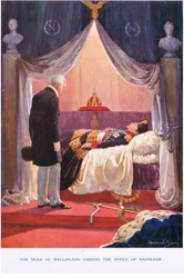 Der Herzog von Wellington besucht die Effigie von Napoleon, Illustration aus 