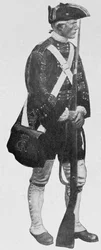 Ein englischer Soldat, aus der Wanddekoration, Hudson County Court House, Jersey City, New Jersey