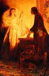 Ich bin die Tochter jenes unglücklichen Kapitäns Keitt!, aus „The Ruby of Kishmoor“ von Howard Pyle, veröffentlicht in Harper