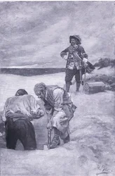 Kidd auf Gardiners Island, aus Howard Pyles Buch der Piraten, veröffentlicht von Harper & Bros, 1921