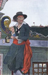 Kidd auf dem Deck der Adventure Galley, aus Howard Pyles Buch der Piraten veröffentlicht von Harper & Bros, 1921