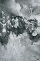 Die Verbrennung von Jamestown, 1676, Illustration aus 