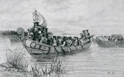 Die Landung von Cadillac, Illustration aus 