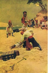 Wer soll Kapitän sein, aus Howard Pyles Buch der Piraten veröffentlicht von Harper & Bros, 1921