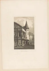 Blick auf ein Haus mit Turm in Nürnberg
