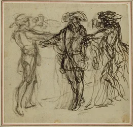 Studie für eine nie veröffentlichte zweite Ausgabe von Colles "La Partie de Chasse de Henri IV", Akt II, Szene 11