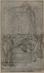 Studie für eine Illustration in Tacitus "Tibère, ou Les Six Premiers Livres des Annales", Buch VI, Bd. 3, 1. Studie
