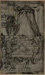 Studie für eine Illustration in Tacitus "Tiberius, oder Die ersten sechs Bücher der Annalen", Buch VI, Bd. 3, 2. Studie