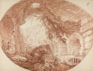 Ein Künstler sitzt in den Ruinen des Kolosseums, ca. 1759