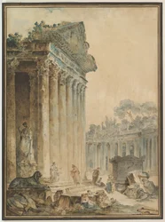 Capriccio mit einem antiken Tempel