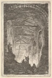 Platte 10: Die antike Galerie: eine große überdachte Galerie, Licht von hinten einfallend, ca. 1763-64