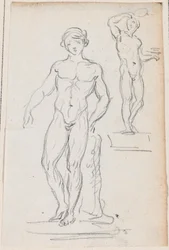 Zwei Statuen männlicher Nackter