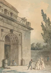 Besucher verlassen ein Gefängnis, 1794-95