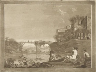 Landschaft mit badenden Nymphen