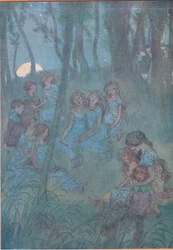 Und jede Nacht singen die Wiesenfeen, Illustration aus Die lustigen Weiber von Windsor, 1910