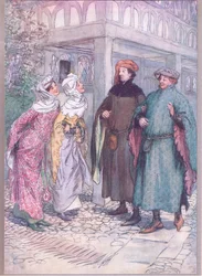 Wie jetzt, süßer Frank! Warum bist du melancholisch?, Illustration aus Die lustigen Weiber von Windsor, 1910