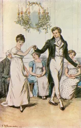 Der junge Gutsherr führt Miss Nancy zum Tanz