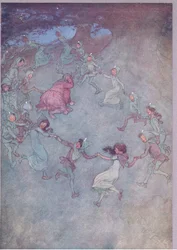 Dann lasst sie ihn alle umkreisen, Illustration aus Die lustigen Weiber von Windsor, 1910