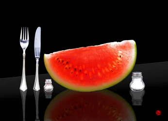 Gedeck mit Melone