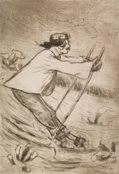 Gallen-Kallela beim Skifahren