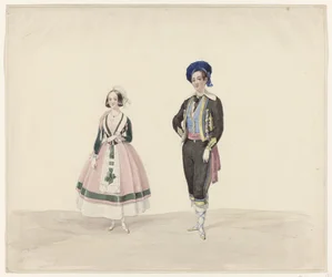 Mann und Frau in historischen Kostümen, 1841