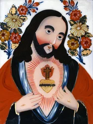 Das Heilige Herz Jesu, 2. Hälfte des 19. Jahrhunderts (bemaltes Glas)