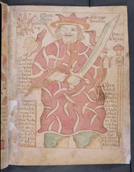 Odin, aus Melsteds Edda (Feder & Tinte und Aquarell auf Papier)