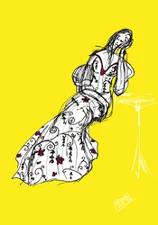 Gelbe Modeillustration