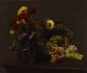 Blumen und Trauben