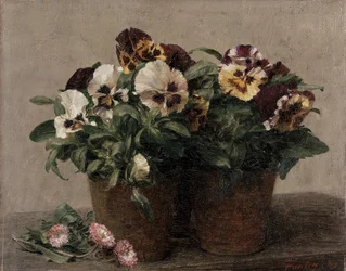 Stillleben mit Stiefmütterchen und Gänseblümchen, 1889