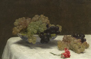 Stillleben mit Trauben und Nelke, um 1880