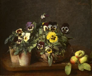 Stillleben mit Stiefmütterchen