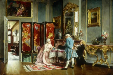 Figuren in einem eleganten Innenraum