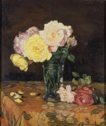 Blumenvase mit Rosen – 1931 – Öl auf Leinwand – 50 × 43 cm