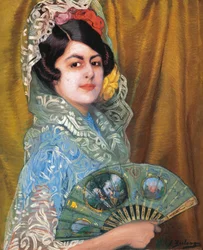 Dame mit Fächer
